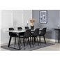 Estelle Dining Table 200*90*H76 - White / Black, Polar Plastic Dining Chair - Black Legs / Black Plastic_6