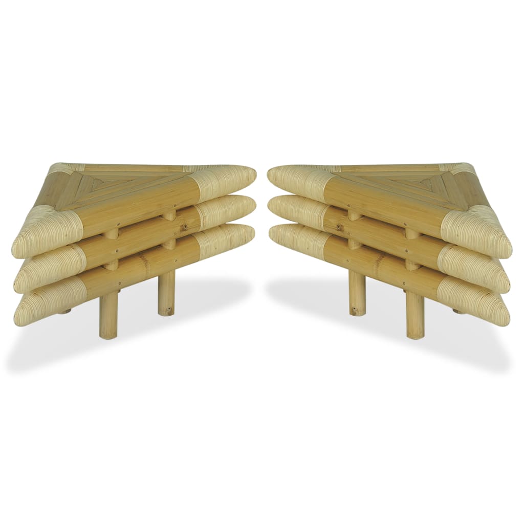 Sängbord 2 st 60x60x40 cm bambu naturlig