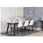 Estelle Dining Table 200*90*H76 - White / Black, Polar Plastic Dining Chair - Black Legs / White Plastic_6