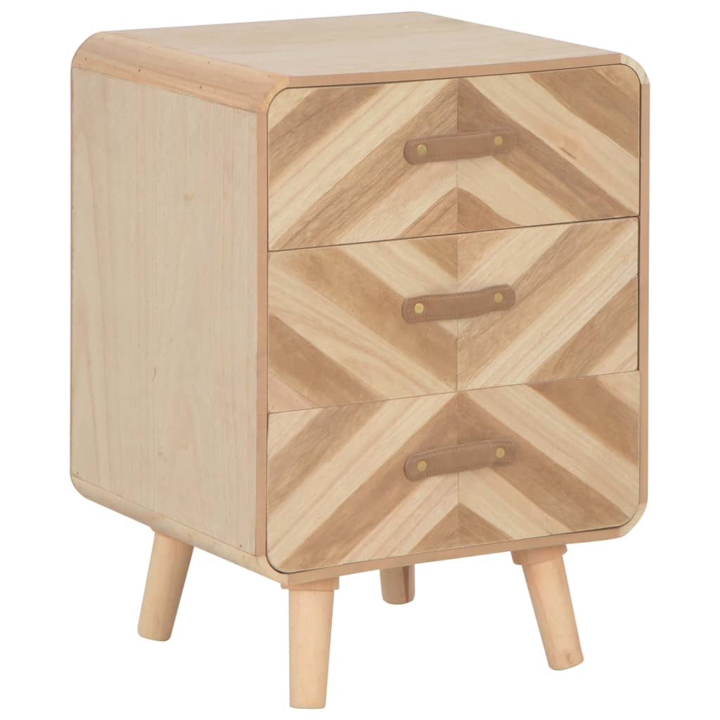  Sängbord med 3 lådor 40x35x56,5 cm massivt trä