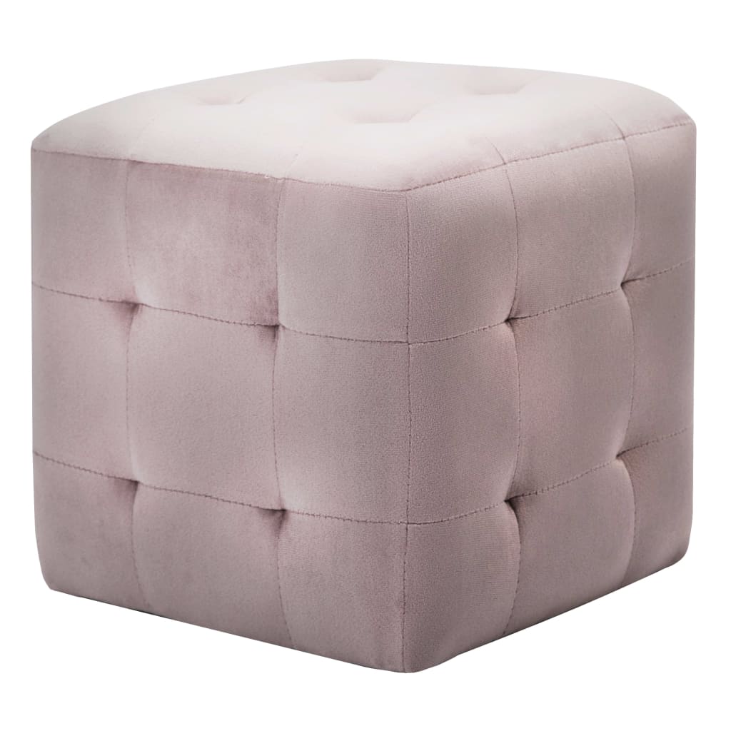  Sängbord 2 st rosa 30x30x30 cm sammetstyg