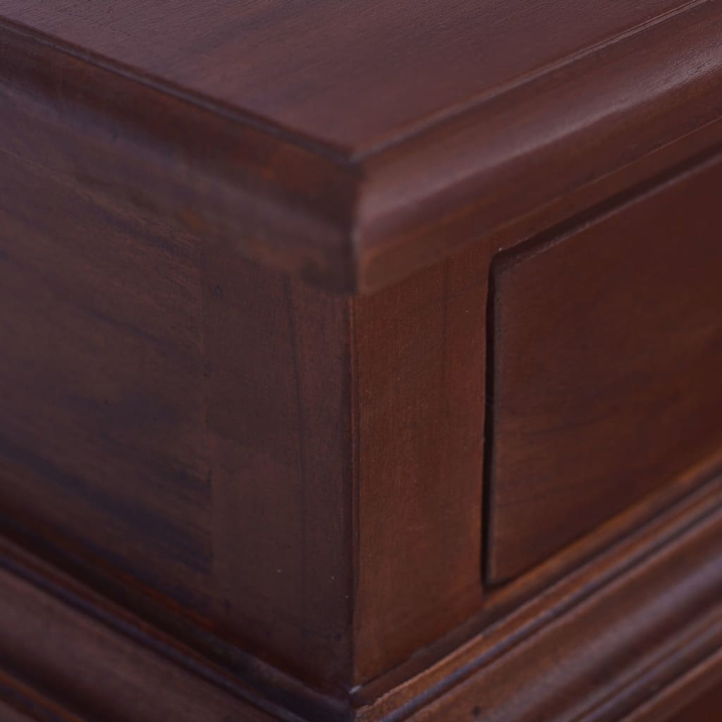  Sängbord klassisk brun 35x30x60 cm massiv mahogny