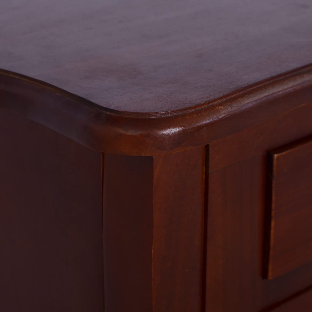  Sängbord klassisk brun 60x30x60 cm massivt mahognyträ