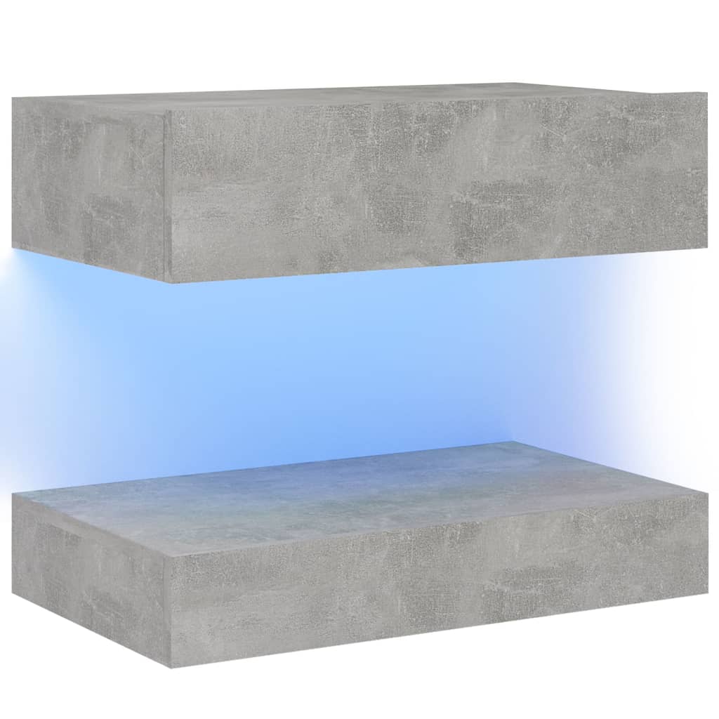  Sängbord betonggrå 60x35 cm spånskiva