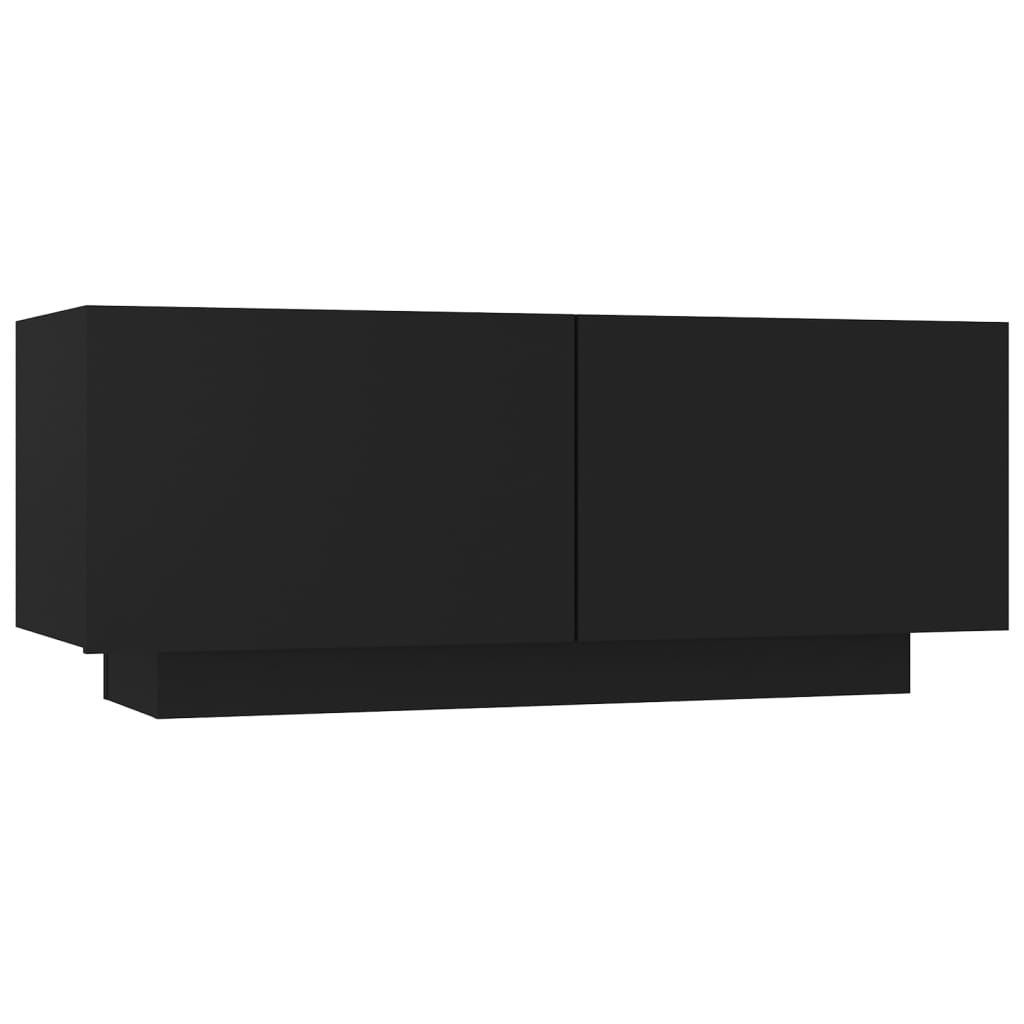  Sängbord svart 100x35x40 cm spånskiva
