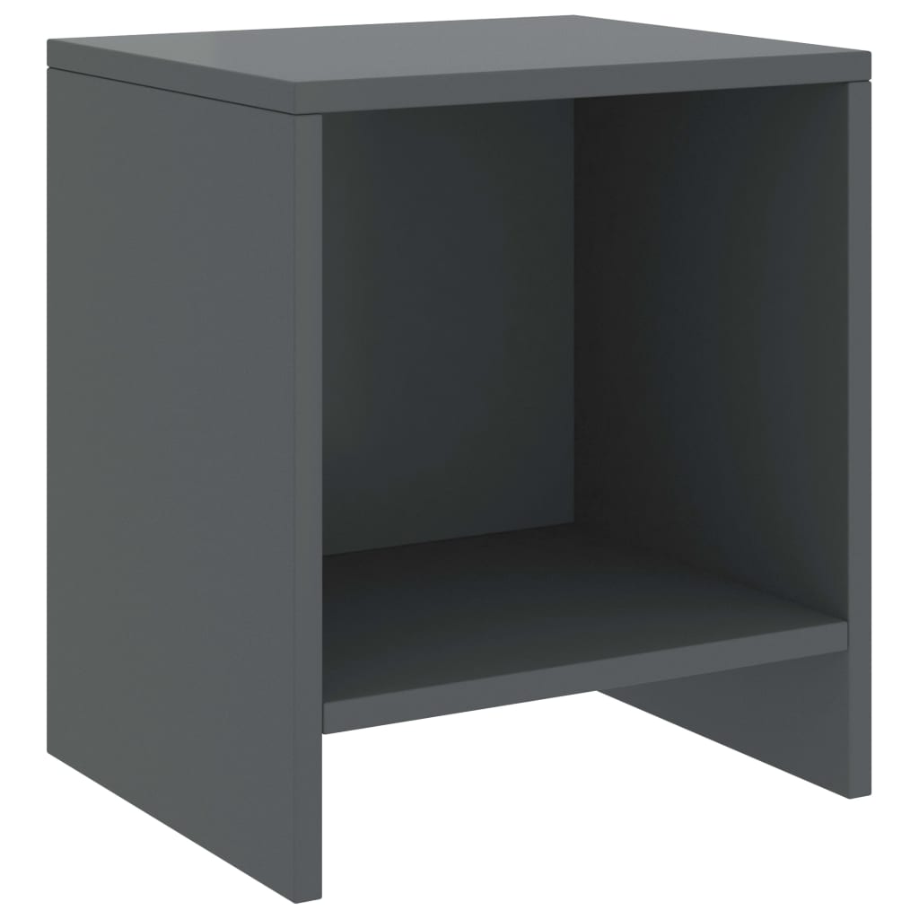  Sängbord mörkgrå 35x30x40 cm massiv furu