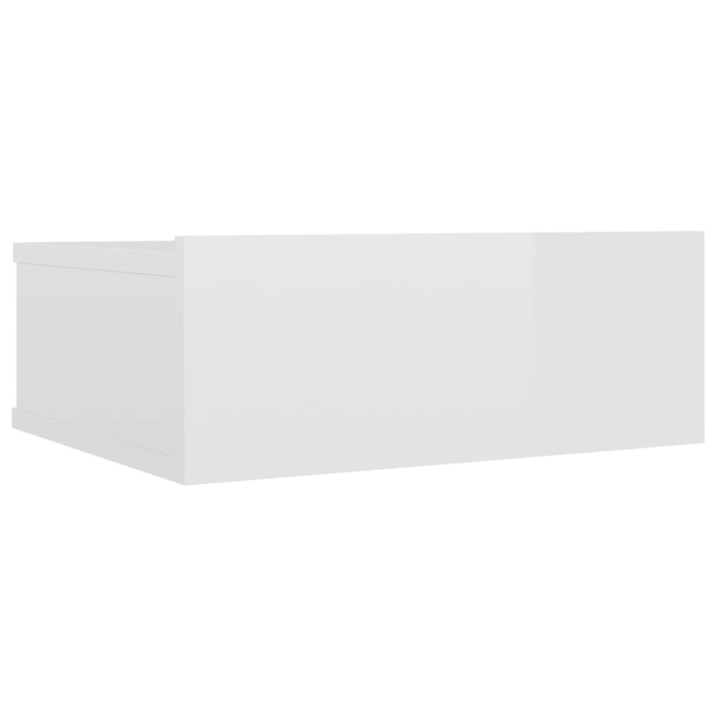  Svävande sängbord vit högglans 40x30x15 cm spånskiva