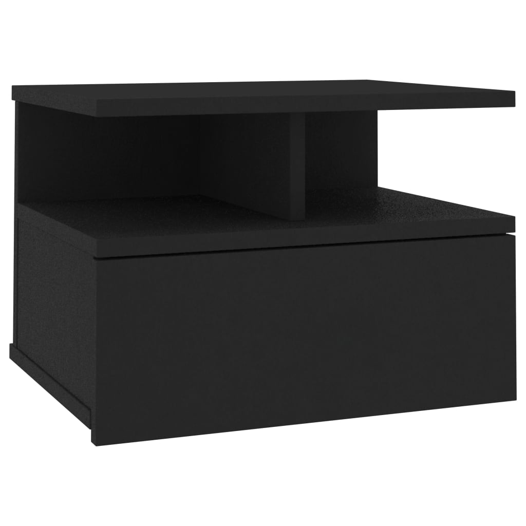  Svävande sängbord svart 40x31x27 cm spånskiva