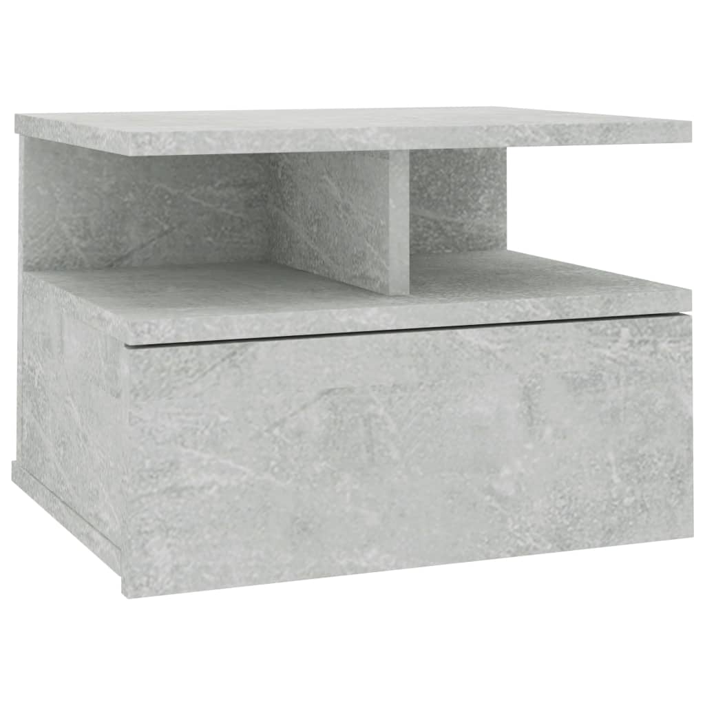  Svävande sängbord betonggrå 40x31x27 cm spånskiva
