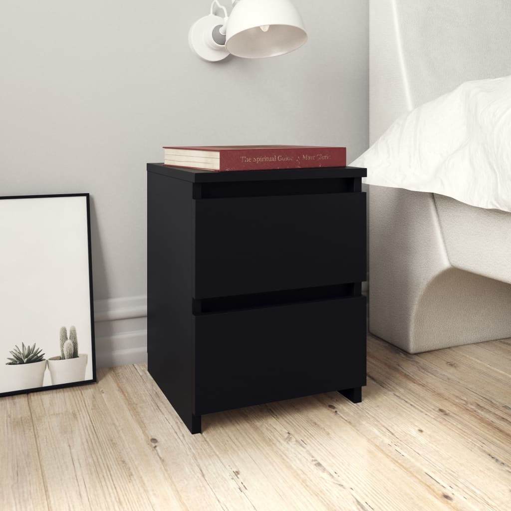  Sängbord svart 30x30x40 cm spånskiva