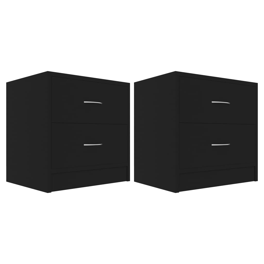  Sängbord 2 st svart 40x30x40 cm spånskiva