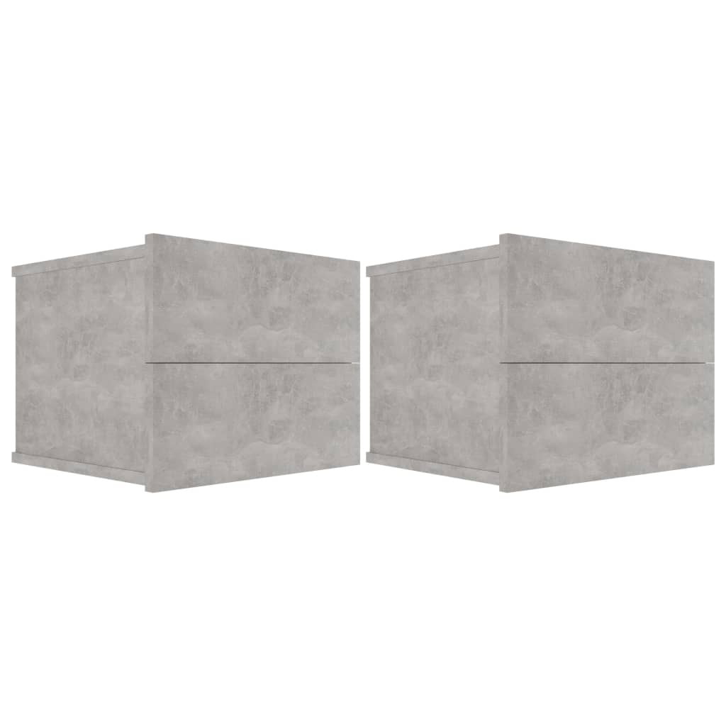  Sängbord 2 st betonggrå 40x30x30 cm spånskiva