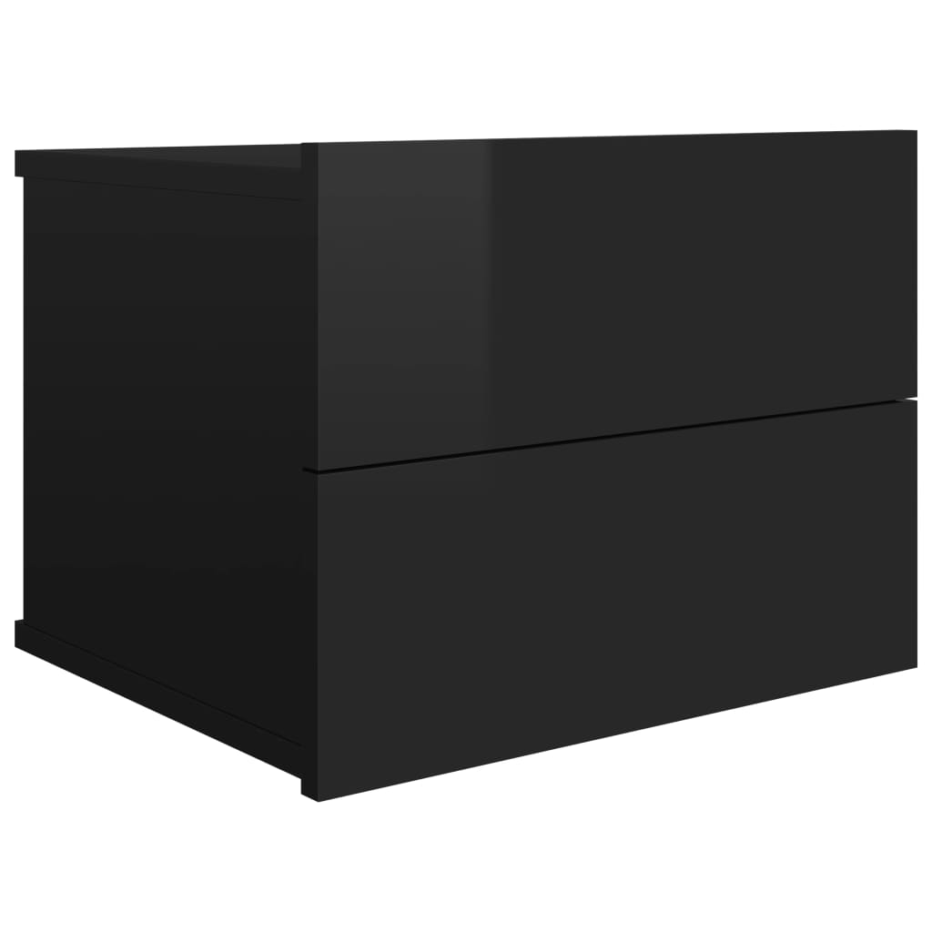  Sängbord svart högglans 40x30x30 cm spånskiva