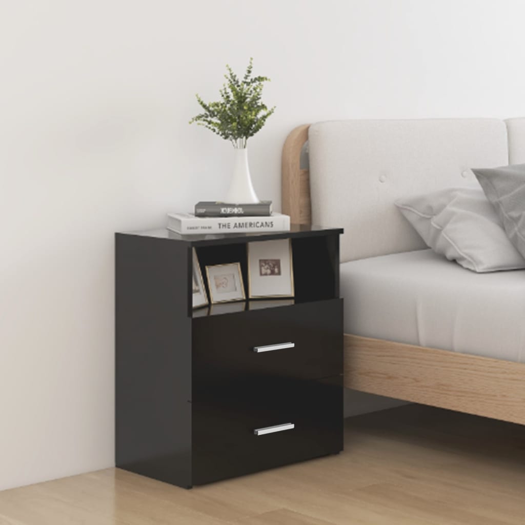  Sängbord svart 50x32x60 cm