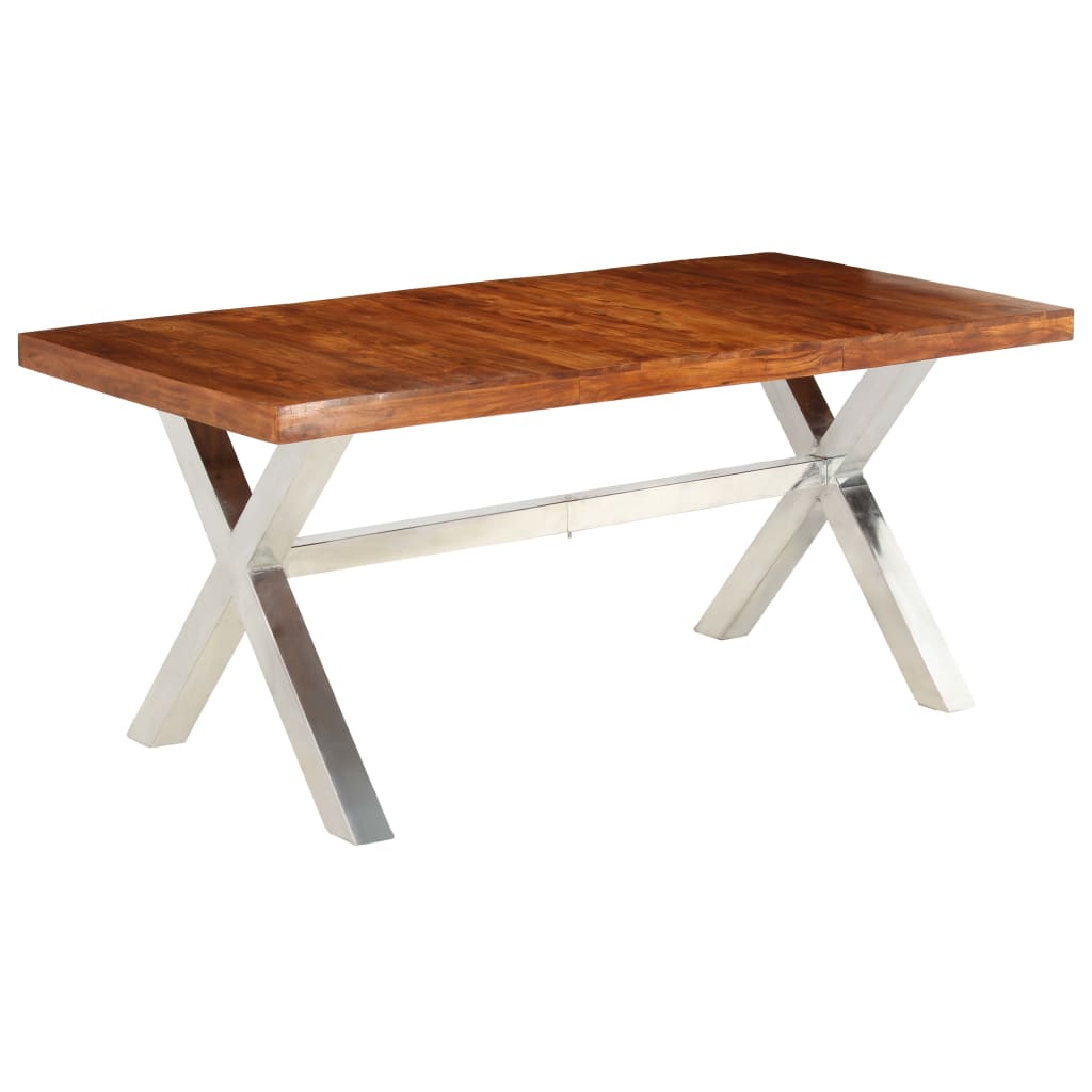  Matbord i massivt trä med shesham-ytbehandling 180x90x76 cm