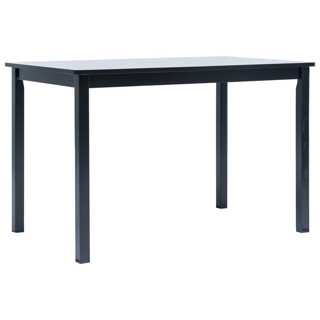  Matbord svart 114x71x75 cm massivt gummiträ