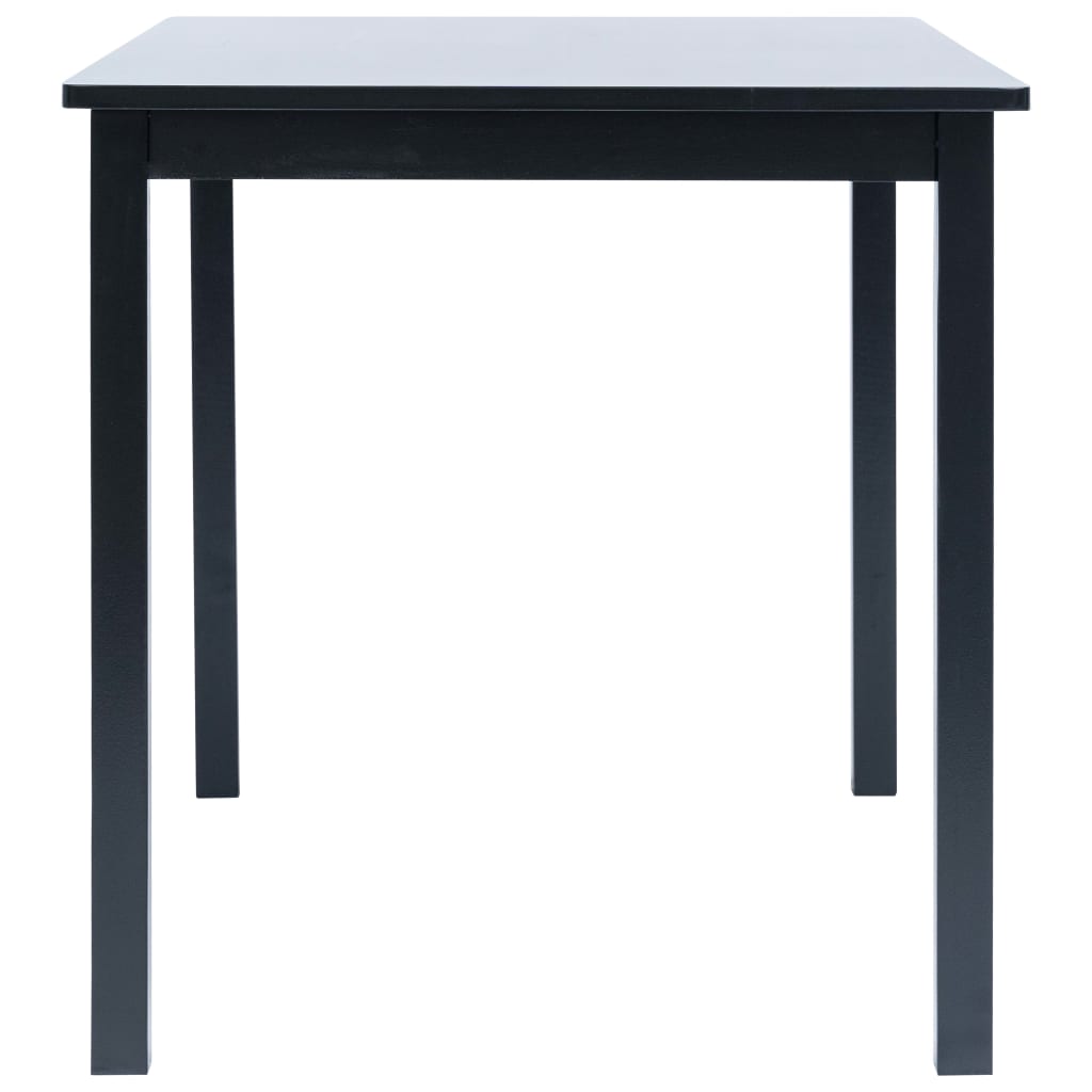  Matbord svart 114x71x75 cm massivt gummiträ