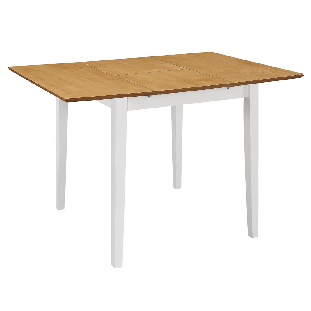  Utdragbart matbord (80-120)x80x74 cm vit MDF