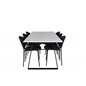 Estelle Dining Table 200*90*H76 - White / Black, Vault Dining Chair - Black Legs - Black Fabric_6