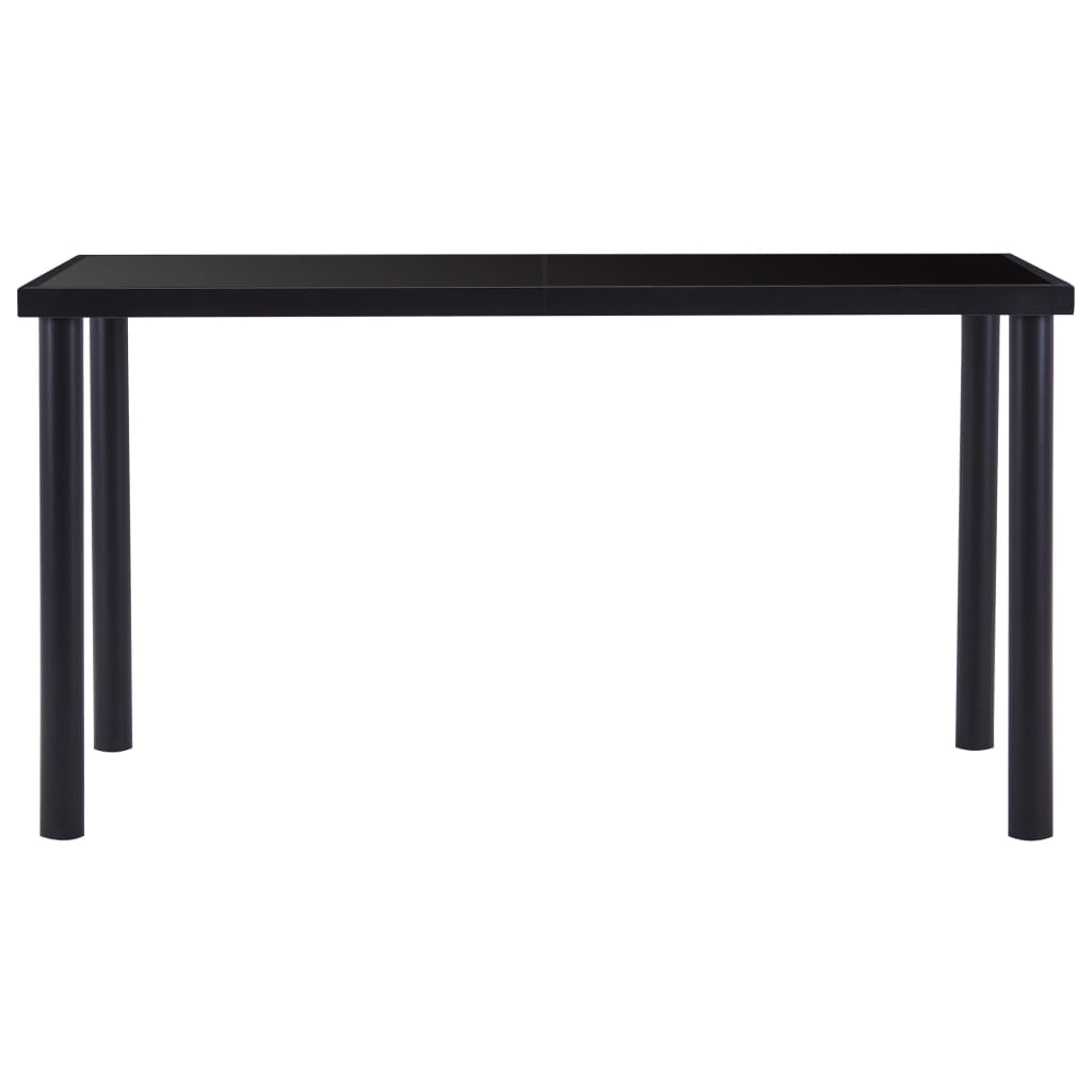  Matbord svart 140x70x75 cm härdat glas