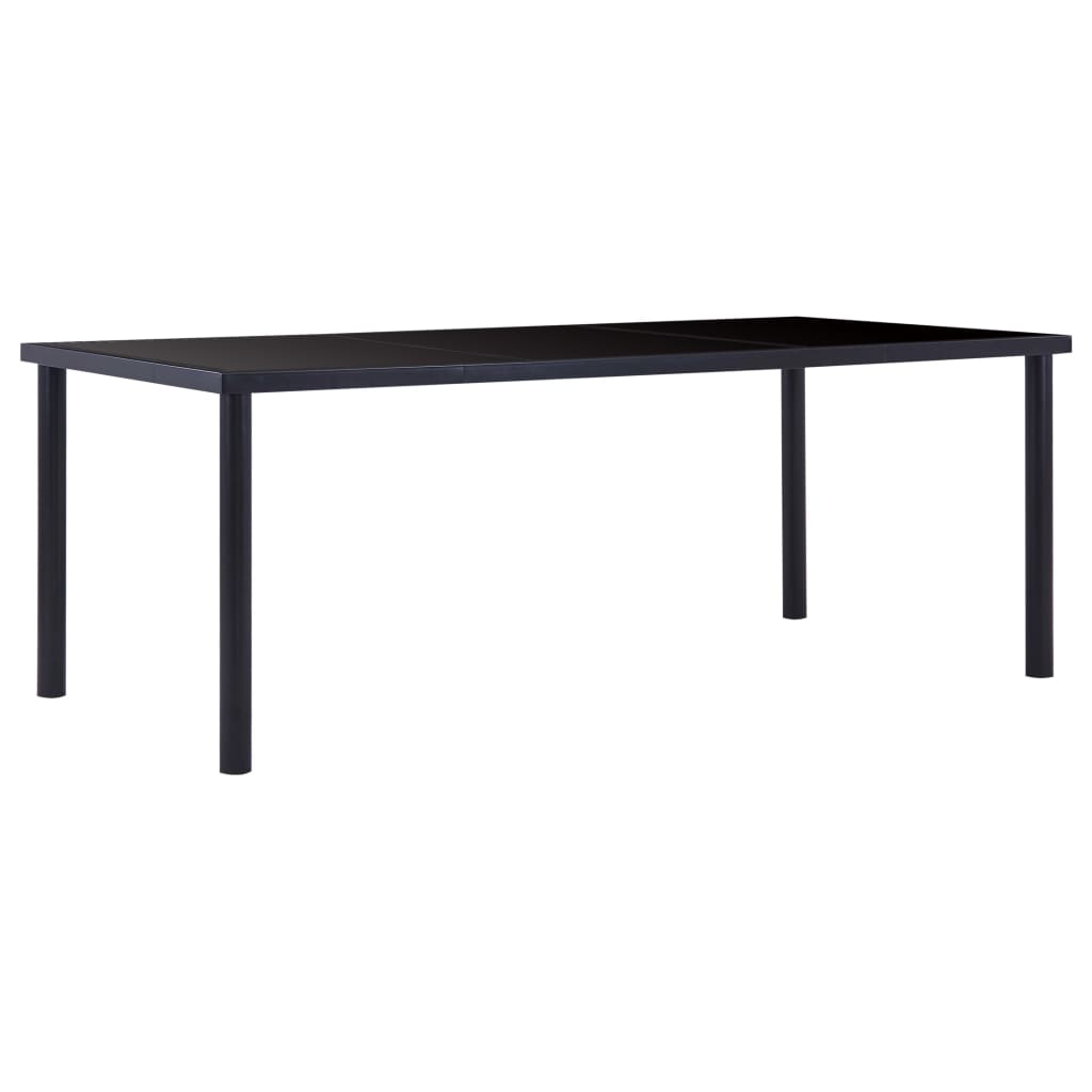  Matbord svart 200x100x75 cm härdat glas