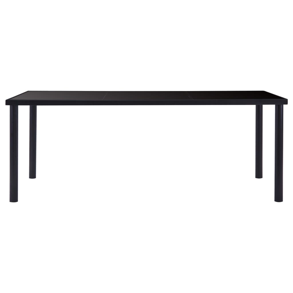  Matbord svart 200x100x75 cm härdat glas