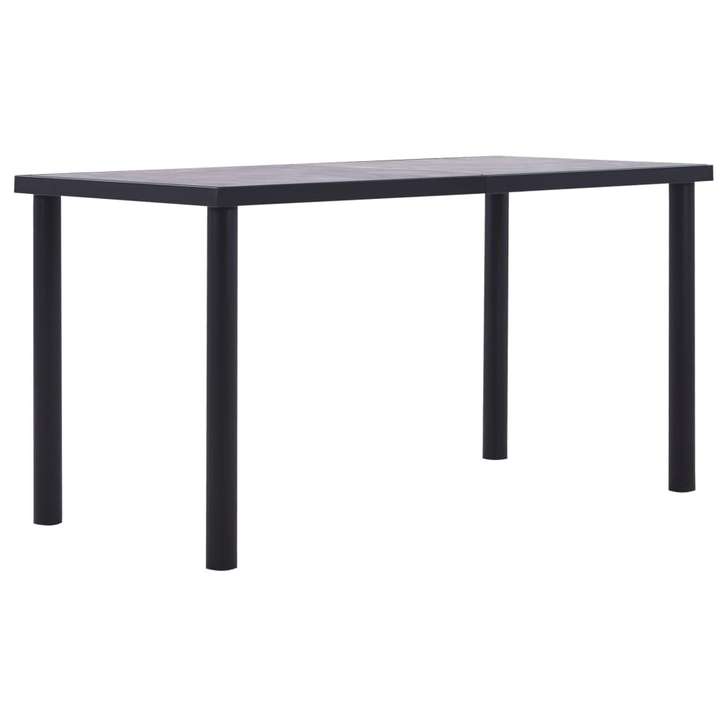  Matbord svart och betonggrå 140x70x75 cm MDF