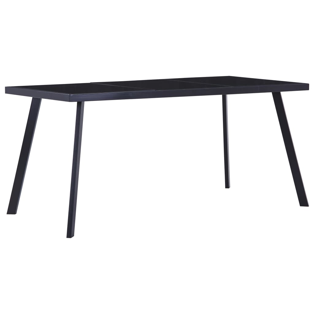 Matbord svart 180x90x75 cm härdat glas