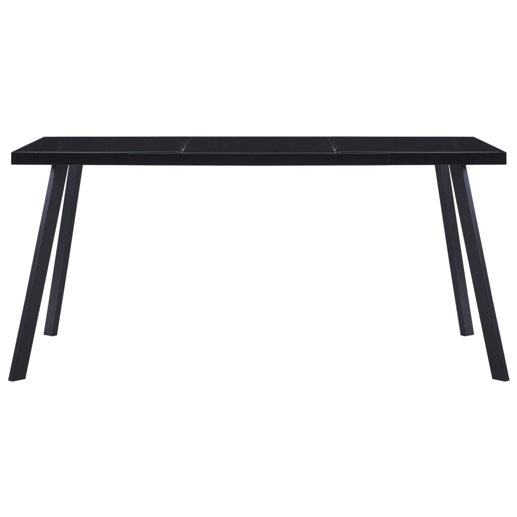  Matbord svart 180x90x75 cm härdat glas