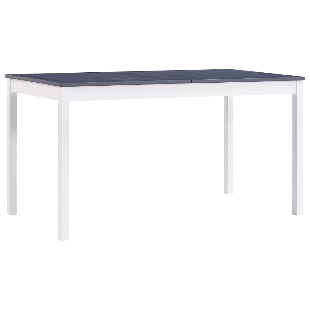  Matbord vit och grå 140x70x73 cm furu