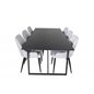 Palace Dining Table - 240*100*H75 - Black / Black, Plaza Dining chair - Black legs - Light Grey Fabric_6