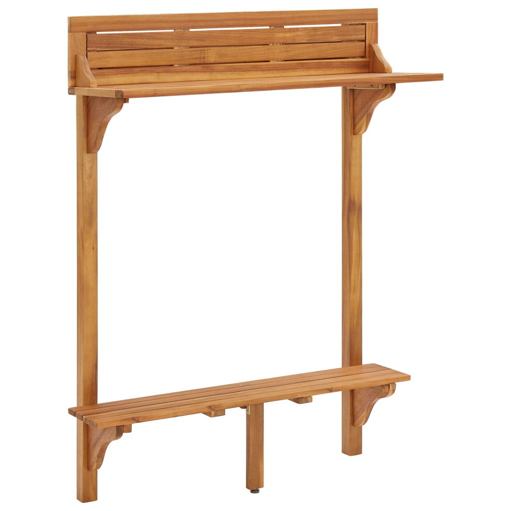  Balkongbord 90x37x122,5 cm massivt akaciaträ