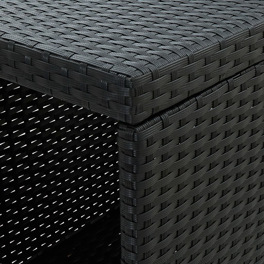  Barbord med förvaringshyllor svart 120x60x110 cm konstrotting