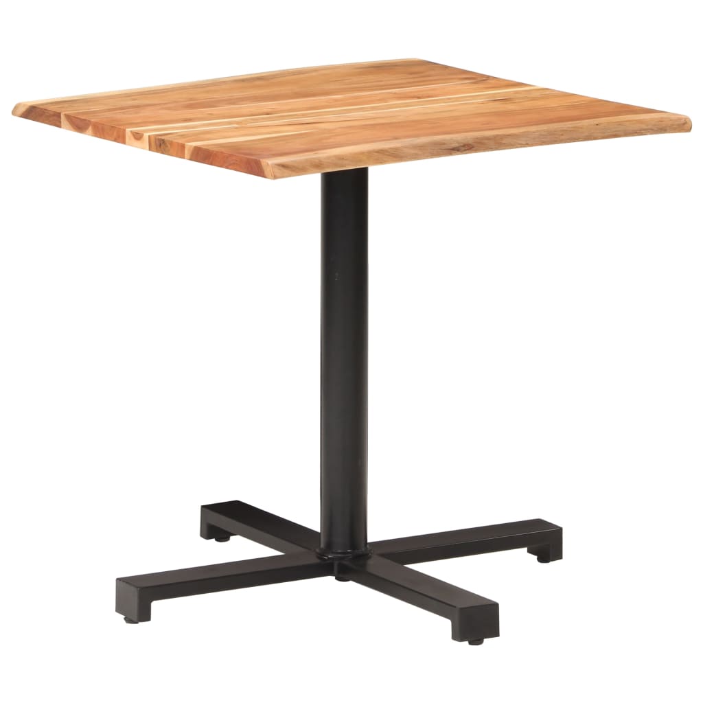  Cafébord med levande kanter 80x80x75 cm massivt akaciaträ