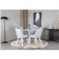 Plaza Round Table 100 cm - White top / White Legs, Plaza Dining chair - White legs - Light  Grey Fabric_4