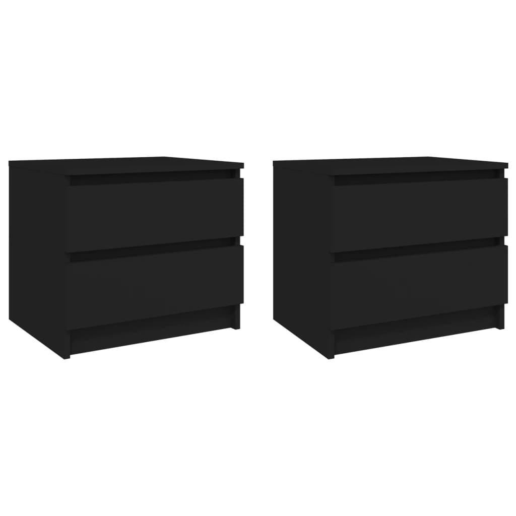  Sängbord 2 st svart 50x39x43,5 cm spånskiva