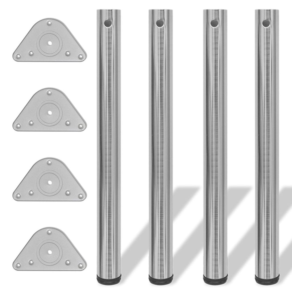  Höjdjusterbara bordsben 4 st borstad nickel 710 mm