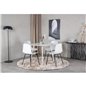 Plaza Round Table 100 cm - White top / White Legs, Arctic Dining Chair - Black Legs - White Plastic_4