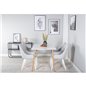 Polar Dining Table - 120*75*H75 - White / Oak, Plaza Dining chair - White legs - Light Grey Fabric_4