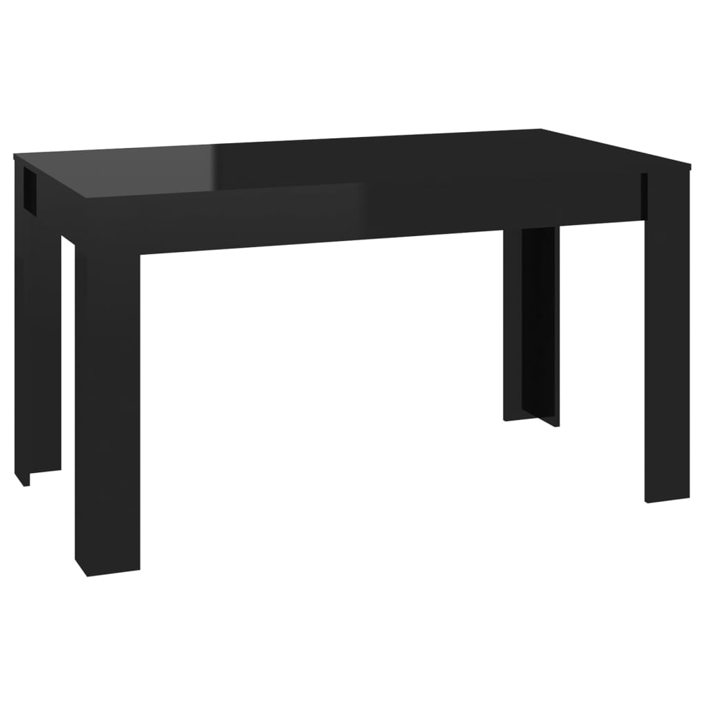  Matbord svart högglans 140x74,5x76 cm spånskiva