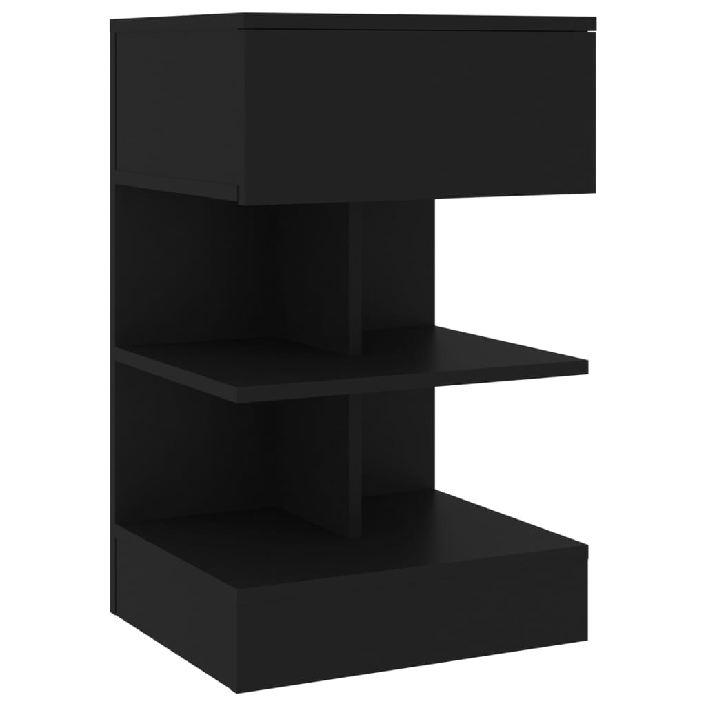  Sängbord svart 40x35x65 cm spånskiva