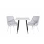 Polar dining table 75*75cm - White / black legs, Plaza Dining chair - White legs - Light Grey Fabric_2