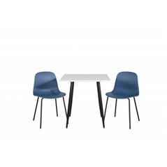 Polar spisebord 75 * 75cm - Hvide / sorte ben, Arctic Dining Chair - Sorte Ben - Blue Pla stic_2