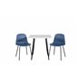 Polar dining table 75*75cm - White / black legs, Arctic Dining Chair - Black Legs - Blue Plastic_2