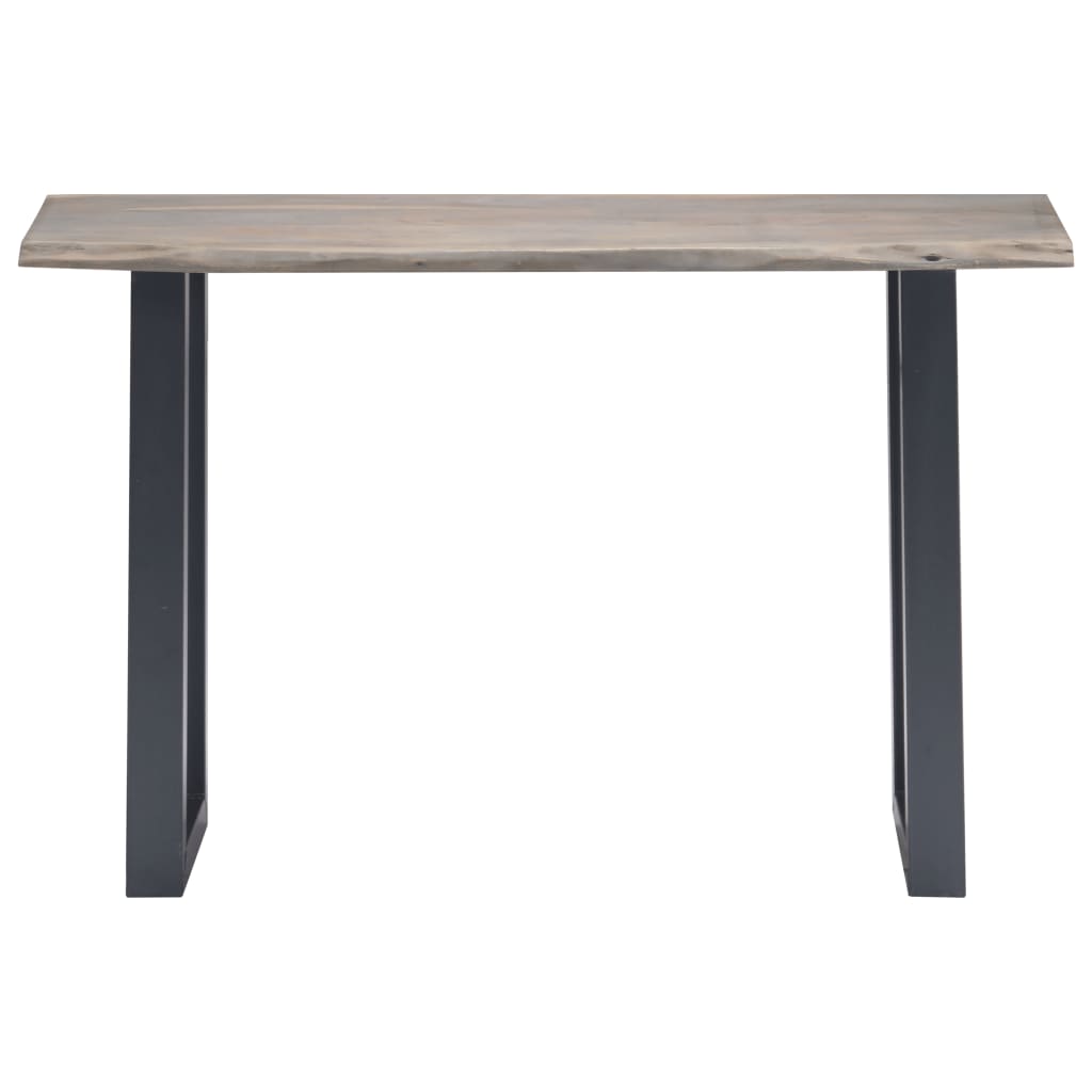  Konsolbord grå 115x35x76 cm massivt akaciaträ och järn