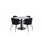 Estelle Round Dining Table ø106 H75 - Black / Black, Wrinkles Dining Chair - Black Legs - Black Velvet_4