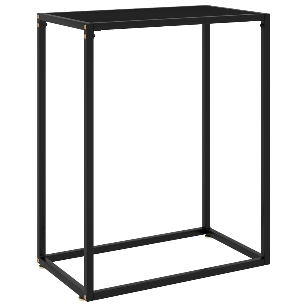  Avlastningsbord svart 60x35x75 cm härdat glas