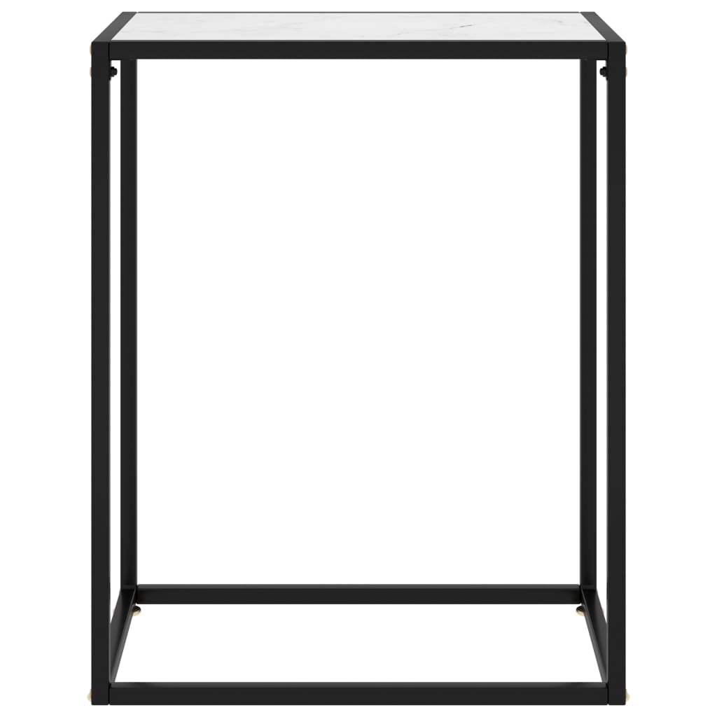  Konsolbord vit 60x35x75 cm härdat glas