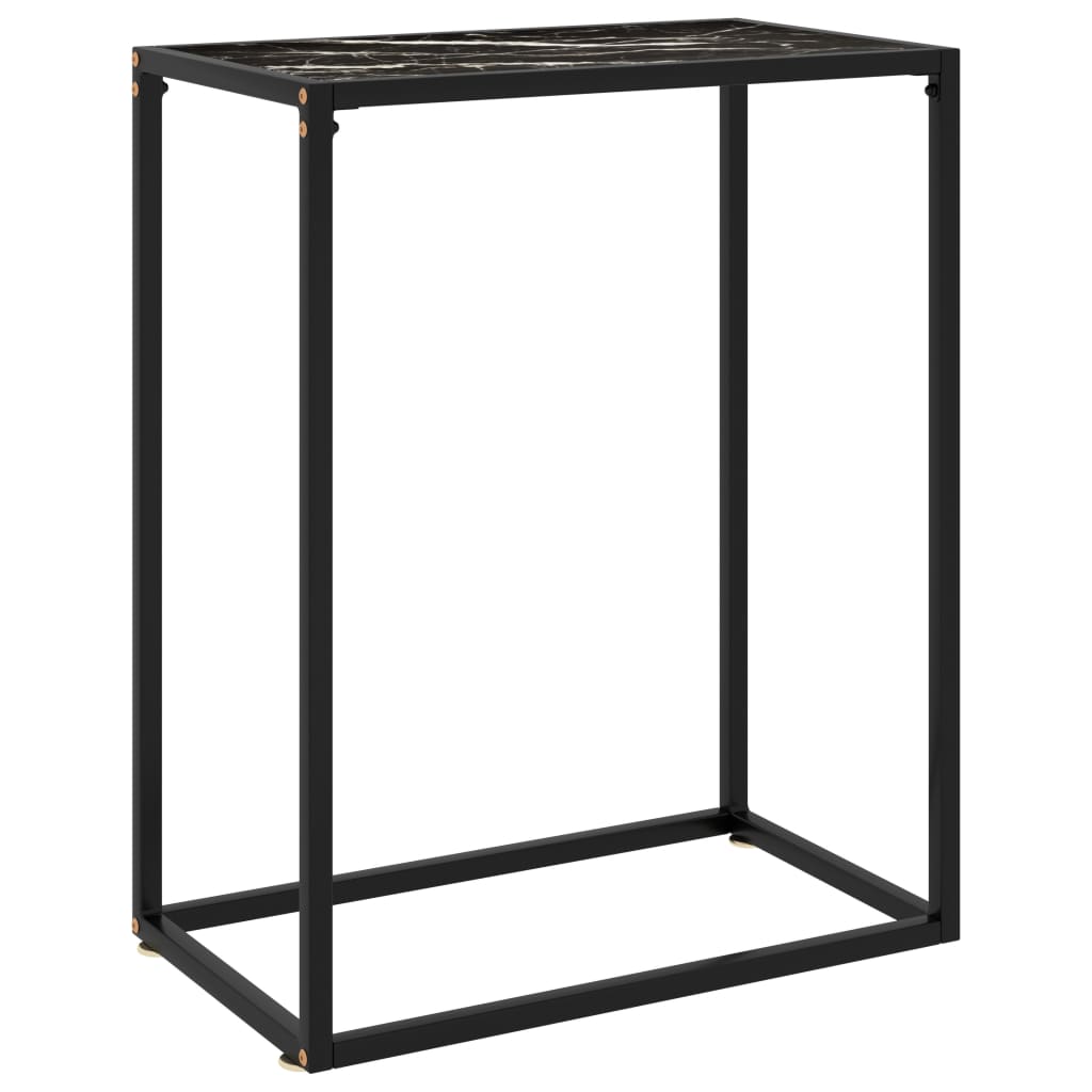  Konsolbord svart 60x35x75 cm härdat glas