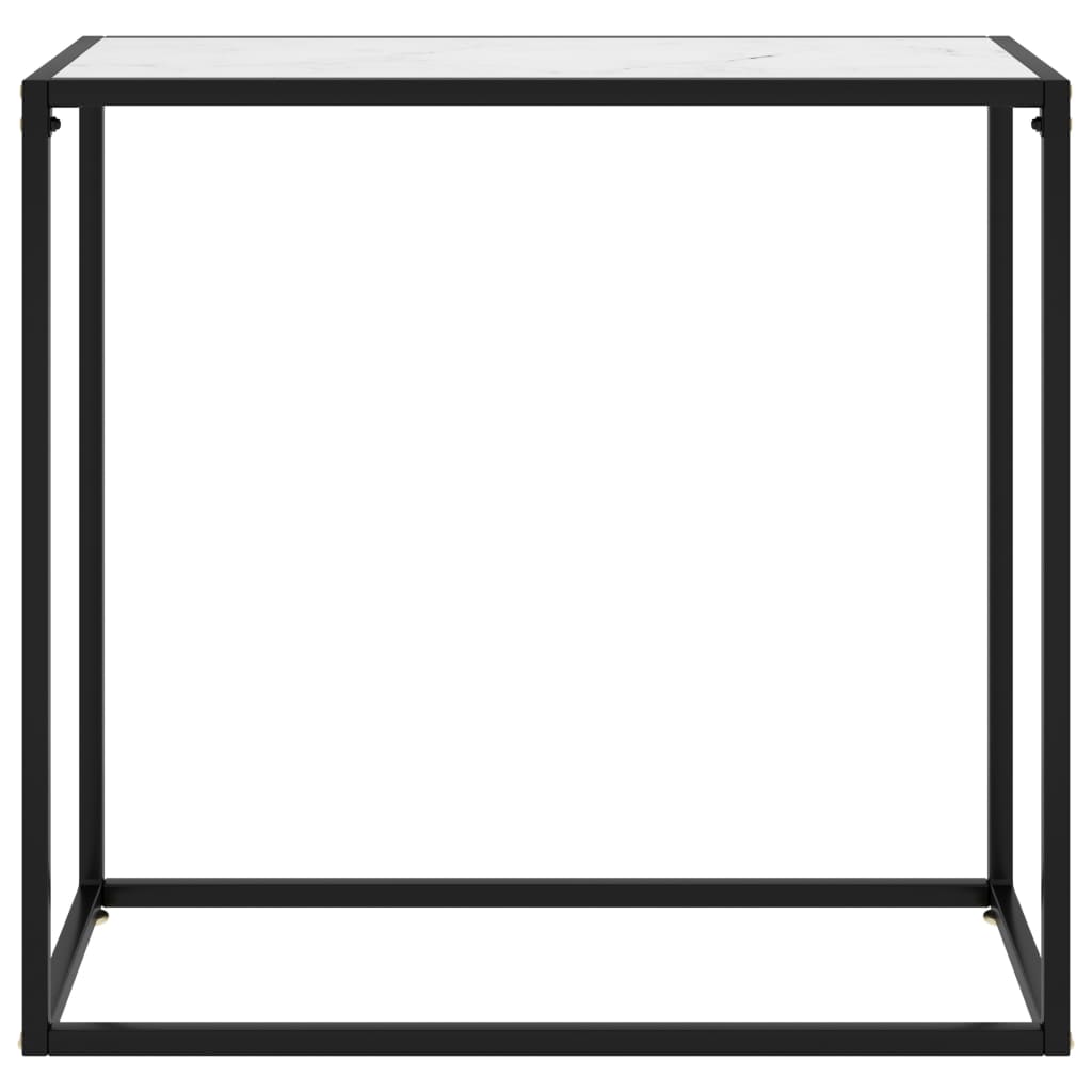  Konsolbord vit 80x35x75 cm härdat glas